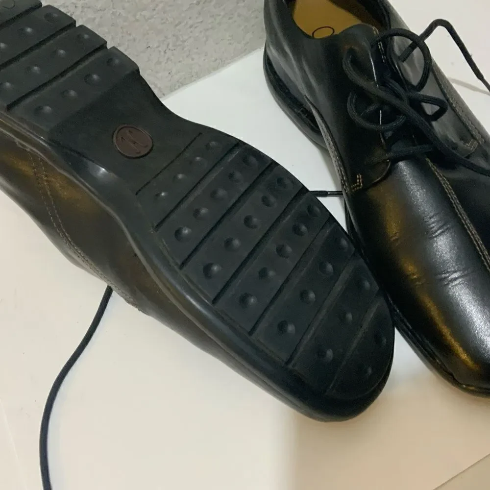 Cole Haan Black Leather Zeno Lace Up Mens Oxford Loafer Dress Shoes